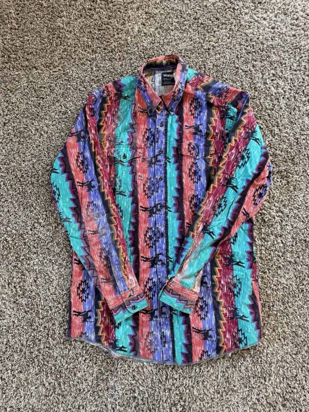 Wrangler Multicolor Aztec-Pattern Button-Down Shirt